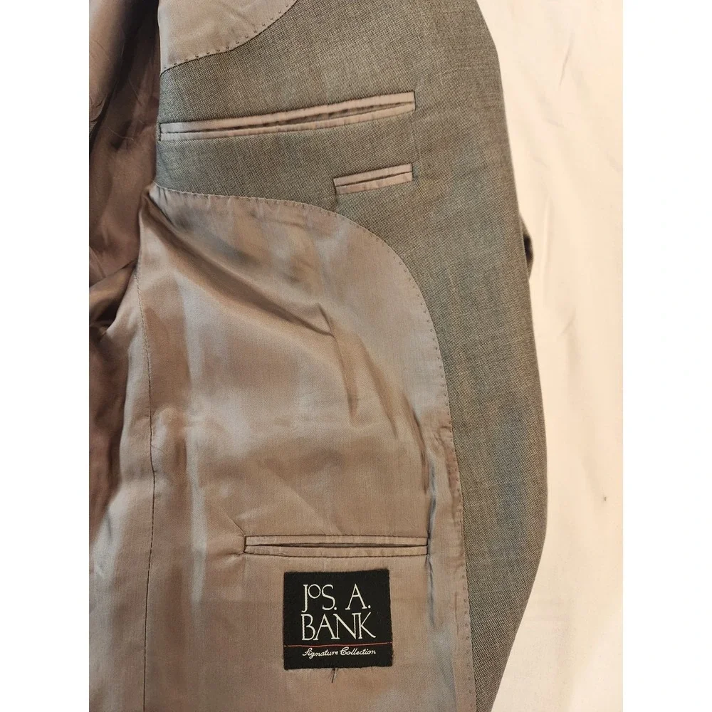 Jos A Banks‎ Men's Gray Wool Silk Sport Coat Size 44 Reg Classic Career Office